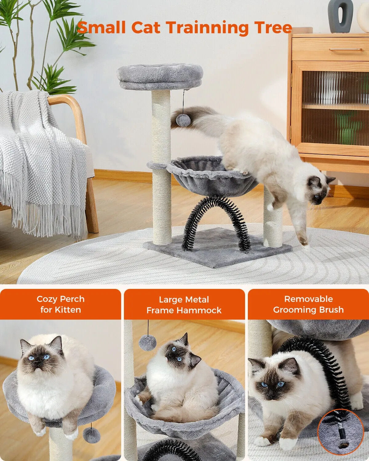 35.4" Cat Scratching Post / Tree / Pole - Gray