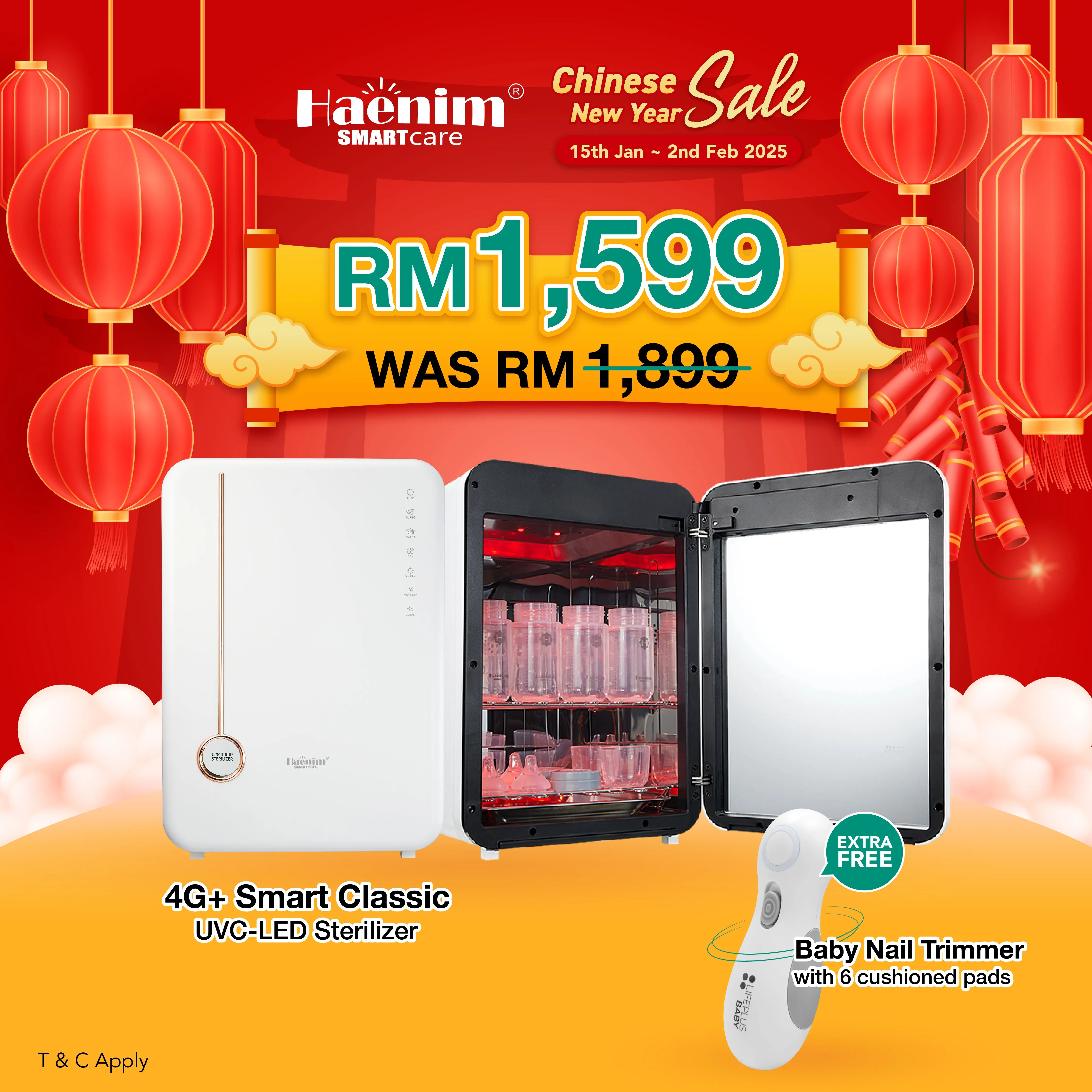 4G  SMART CLASSIC HAENIM UVC-LED ELECTRIC STERILIZER - WHITE METAL