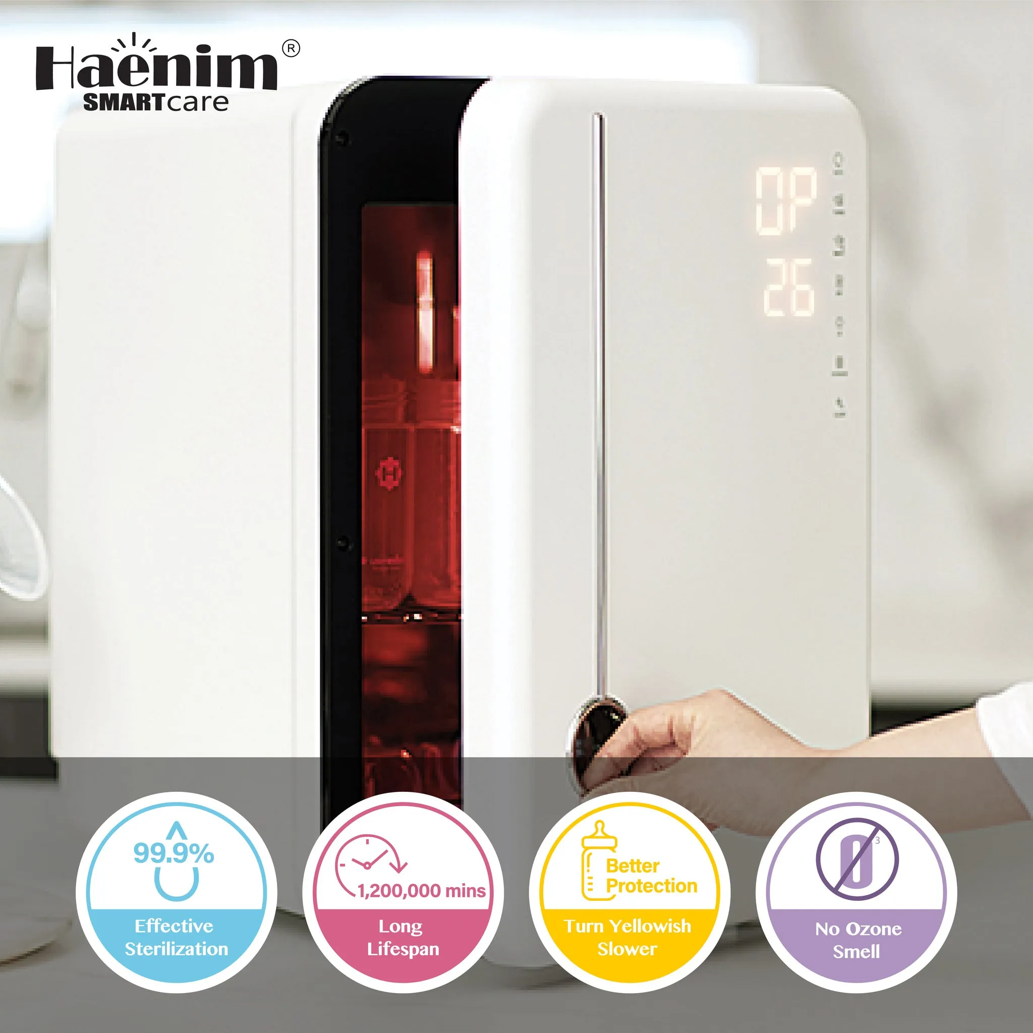 4G  SMART CLASSIC HAENIM UVC-LED ELECTRIC STERILIZER - WHITE METAL