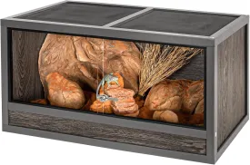 50 Gallon Reptile Tank, 36" x 18" x 18" Wooden Reptile Terrarium with Sliding Door & Top Screen Ventilation, Suitable for Bearded Dragon Ball Python Gecko Lizard, Better Insulation