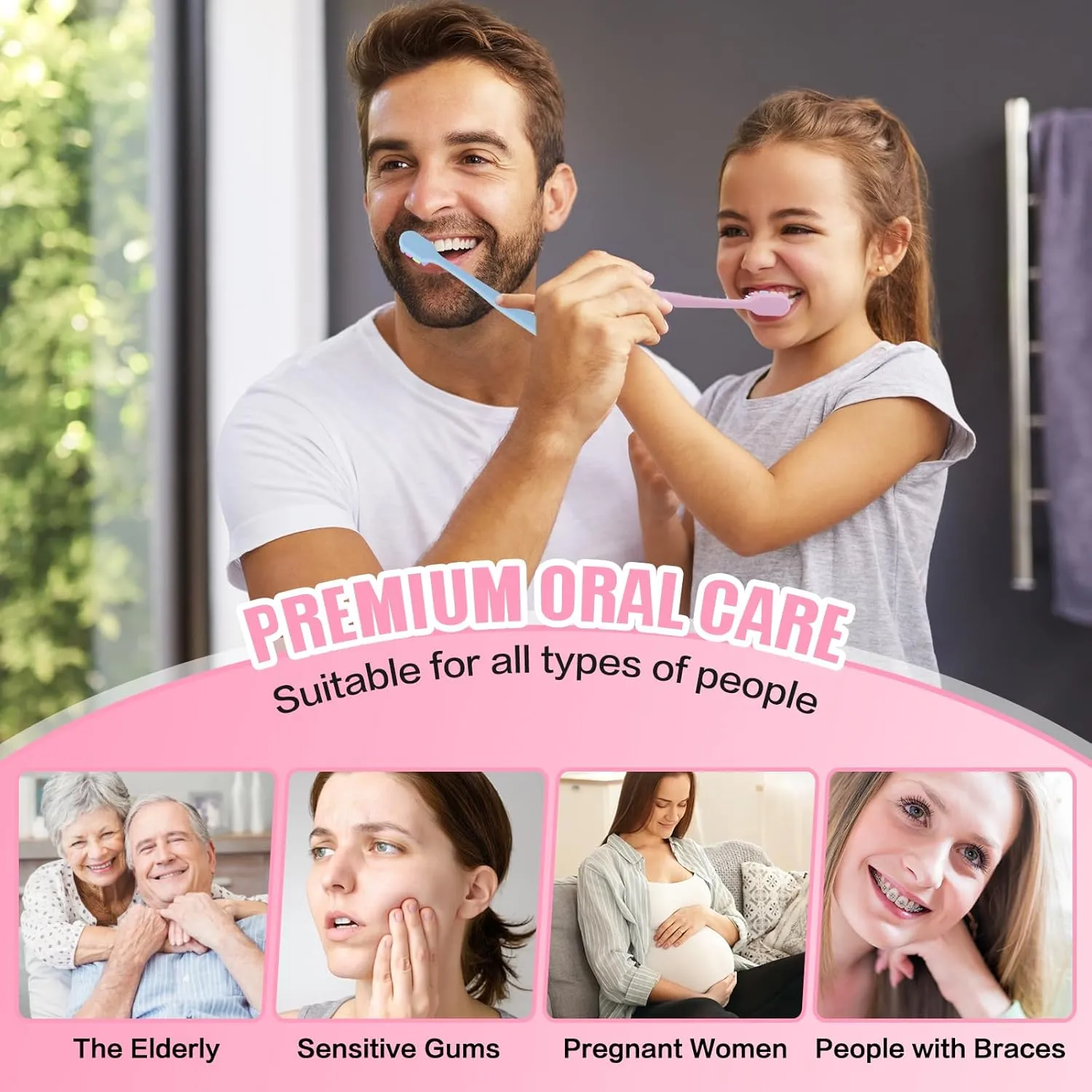 6 Count Extra Soft Toothbrushes | Periodontist-Designed Tapered Bristles for Sensitive Teeth and Receding Gums | Plaque Remover Toothbrushes in Bucket Packaging - Colors May Vary