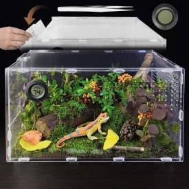 Acrylic Jumping Spider Enclosure, with Temperature Hygrometer, Insect Terrarium, Bug Cage, Jumping Spider Habitat, Praying Mantis Habitat, Arboreal Tarantula Enclosure