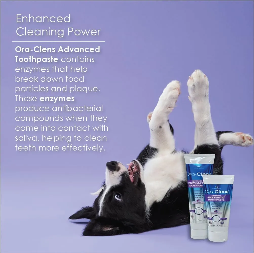 Advanced Enzymatic Toothpaste  Safe and Natural Dog Oral Care Toothpaste  Freshens Breath, Fights Plaque and Reduces Tartar  Tasty Peanut Butter Flavor  3 Oz