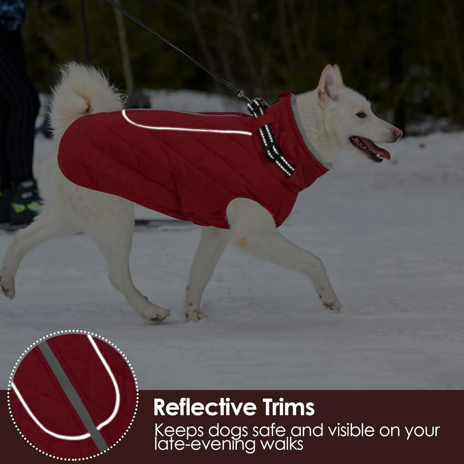 AOFITEE Large Dog Winter Jacket, Waterproof Dog Coat with Back Zipper, Reflective Puffer Coat Pet Snowsuit, Warm Winter Snowsuit for Large Dogs, Snow Jacket for French Bulldog