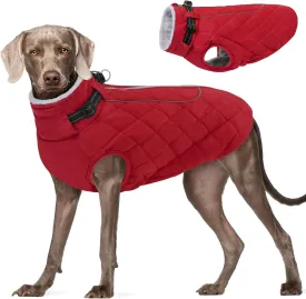 AOFITEE Large Dog Winter Jacket, Waterproof Dog Coat with Back Zipper, Reflective Puffer Coat Pet Snowsuit, Warm Winter Snowsuit for Large Dogs, Snow Jacket for French Bulldog