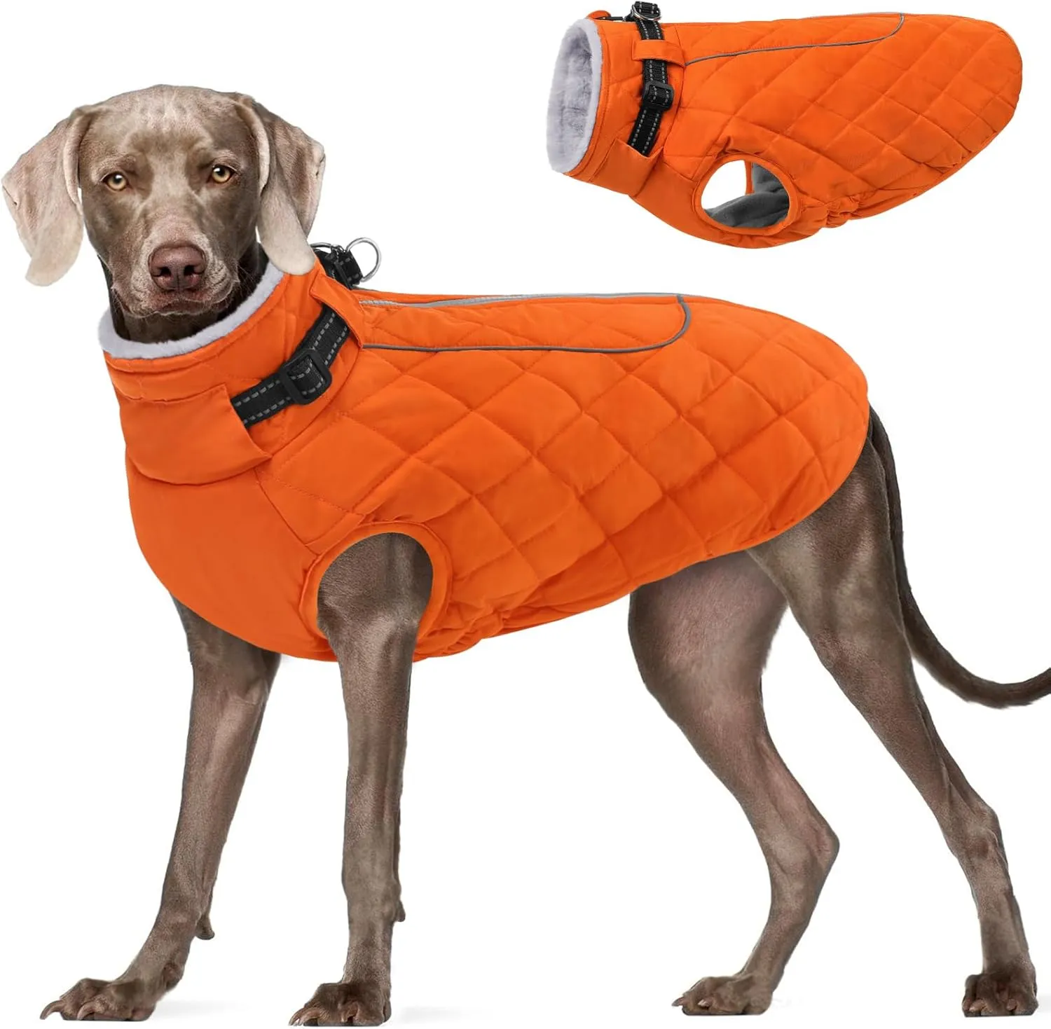 AOFITEE Large Dog Winter Jacket - Waterproof Puffer Coat for French Bulldog