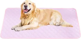 BAMY 2 Pcs Washable Dog Pee Pads Absorbs Urine Pet Training Pads Non-Slip Waterproof Doggie Whelping Pad Reusable Dogs Mat Solid Brown Gray Blue Pink (Pink, L (40x28 inch))