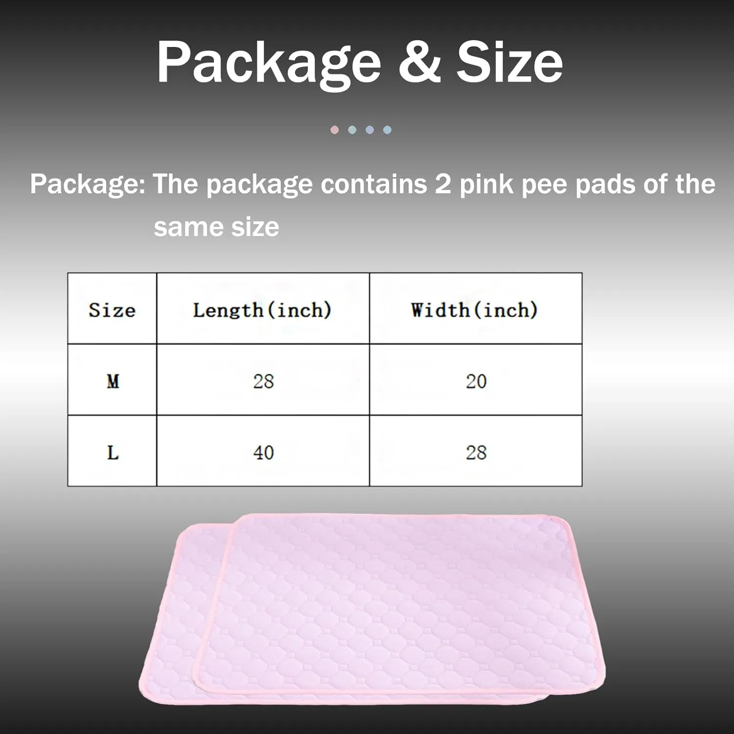 BAMY 2 Pcs Washable Dog Pee Pads Absorbs Urine Pet Training Pads Non-Slip Waterproof Doggie Whelping Pad Reusable Dogs Mat Solid Brown Gray Blue Pink (Pink, L (40x28 inch))