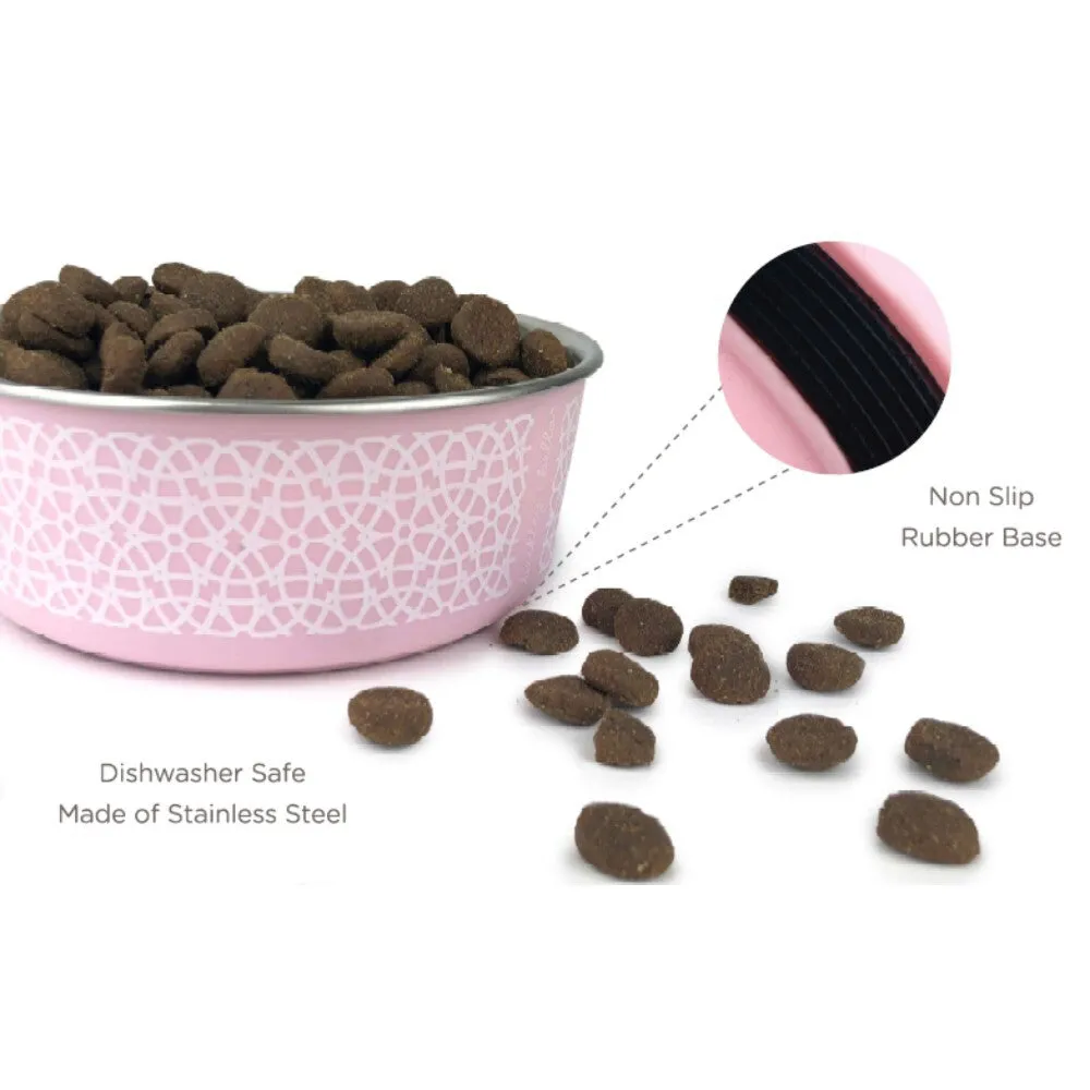 Barkley & Bella Marrakesh Stainless Steel Dog Bowl Grey blue