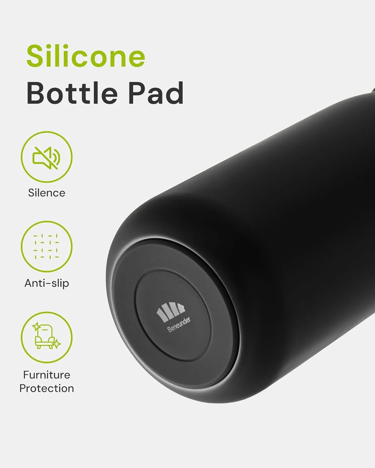 BENEUNDER Insulated Water Bottle, 14oz Small Stainless Steel Water Bottle for Womens & Kids, BPA-free Portable Lightweight Metal Bottle with Bottom Pad for Bedside, On-the-go, Work, School & Travel