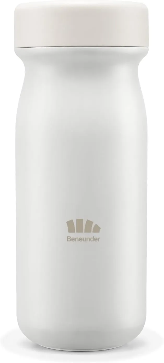 BENEUNDER Insulated Water Bottle, 14oz Small Stainless Steel Water Bottle for Womens & Kids, BPA-free Portable Lightweight Metal Bottle with Bottom Pad for Bedside, On-the-go, Work, School & Travel