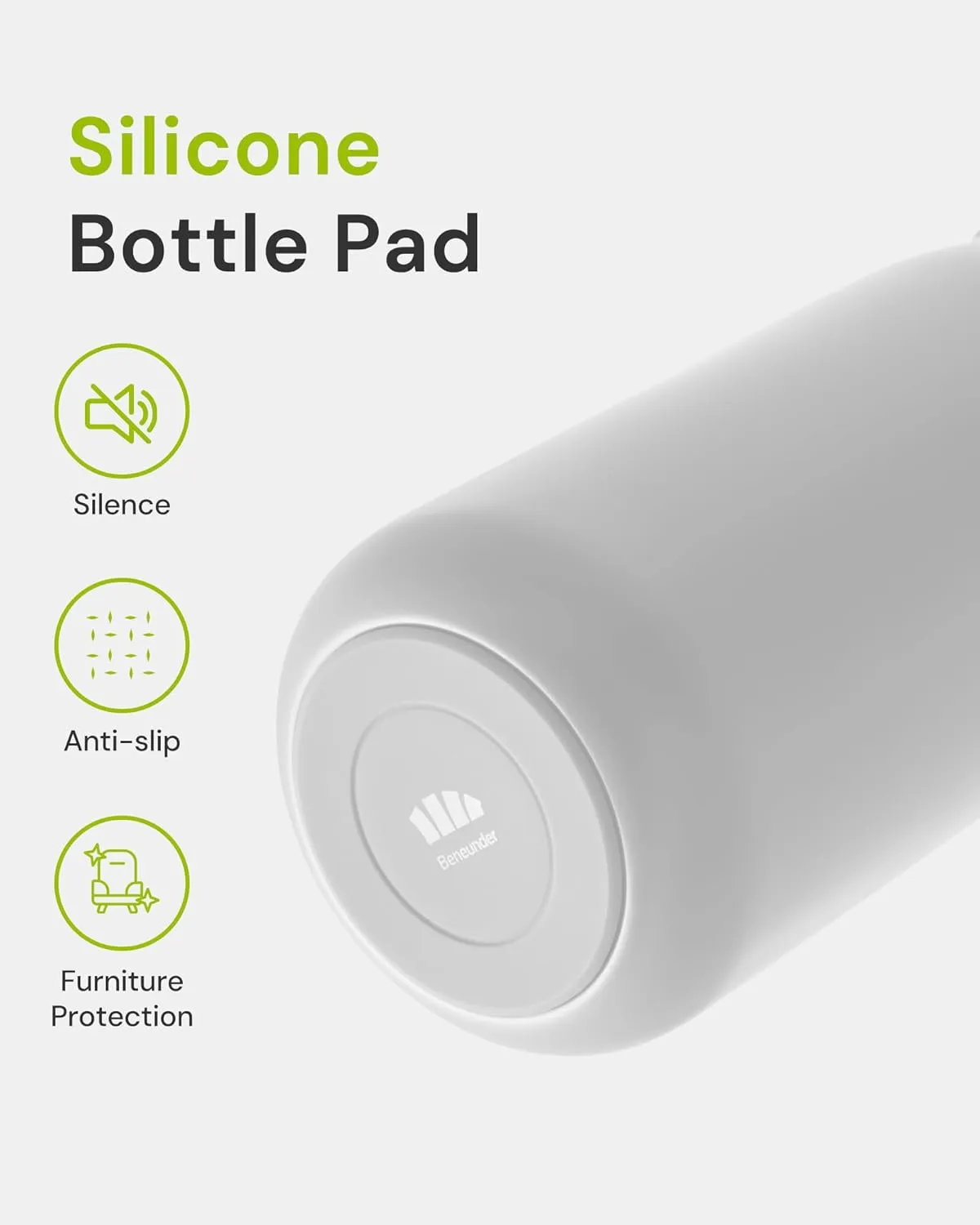 BENEUNDER Insulated Water Bottle, 14oz Small Stainless Steel Water Bottle for Womens & Kids, BPA-free Portable Lightweight Metal Bottle with Bottom Pad for Bedside, On-the-go, Work, School & Travel