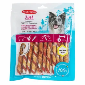 Best Friend 3 in 1 chew stick chicken & carrot 12 cm 18 pcs. 160 g