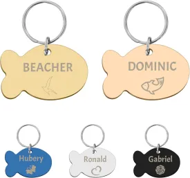 CAMAL Dog Tags Personalized for Pets, Personalized Dog Tag Stainless Steel Pet ID Tags, Custom Pet Tag for Dogs Cats, Various Shapes and Icons Options
