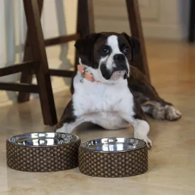 Capri Rattan Designer Luxury Dog Bowl