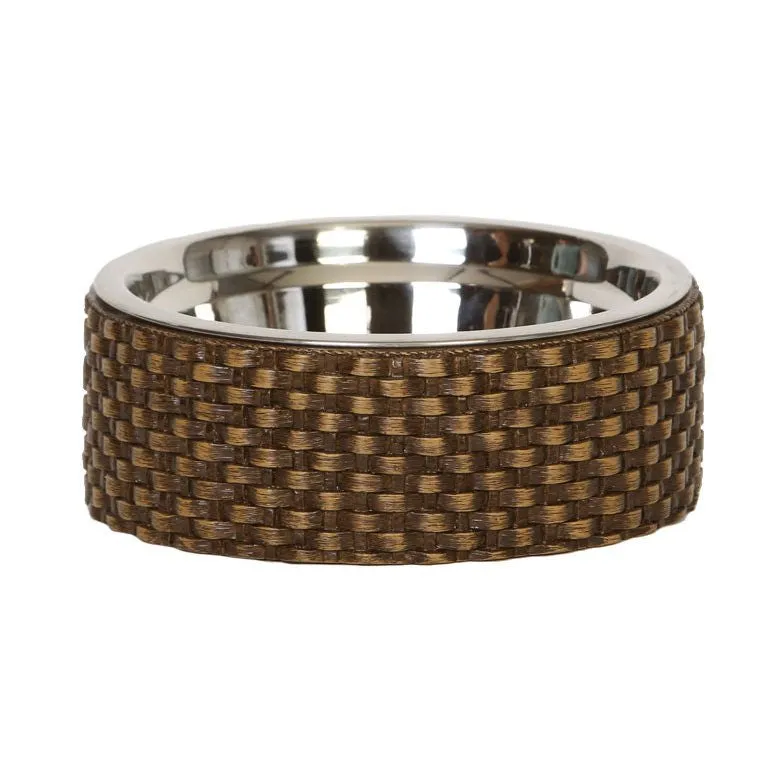Capri Rattan Designer Luxury Dog Bowl