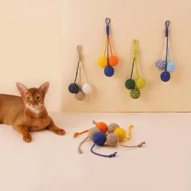 Colourful Sisal Rope Balls Set Cat Toy