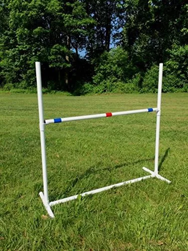 Dog Agility Bar Jump, Exercise Hurdles Backyard Agility Equipment with Adjustable bar and Dog Agility Jump Cups
