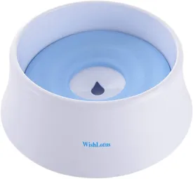 Dog Water Bowl with Floating Disk Spill Proof Water Bowl, WishLotus Anti-Overturn/Anti-Dust/Anti-Choking Anti-Overflow Bowl to Slow Down Drinking Speed for Dogs and Cats,40 oz (Blue)