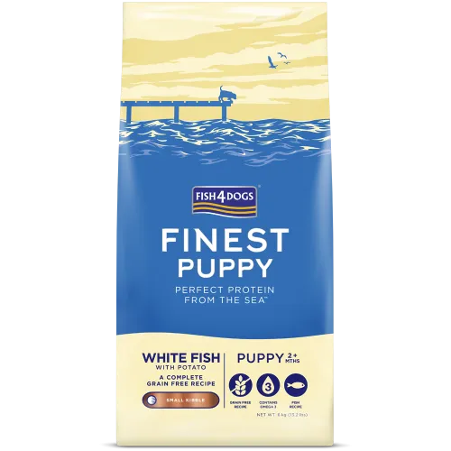 Fish4Dogs Finest | Grain Free Dry Dog Food | Small Breed Puppy | White Fish with Potato - 6kg