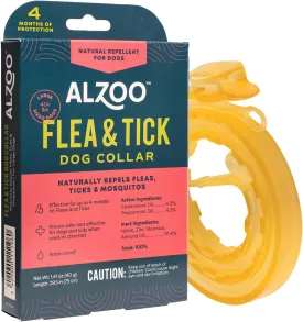 Flea & Tick Dog Collar, Helps Repel Fleas, Ticks & Mosquitoes, 100% Plant-Based Active Ingredients, Phthalates and PVC Free, for Large Dogs: 40  lbs