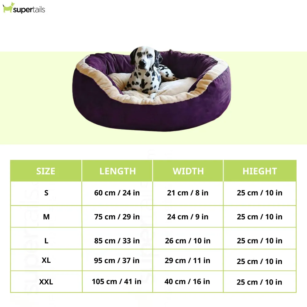 Fluffy's Luxurious Polyester Filled Soft Dual Colour Bed for Dogs and Cats (Purple)