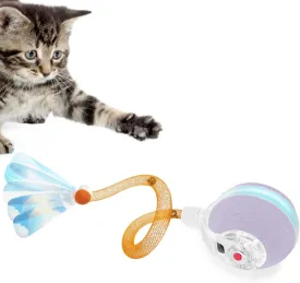 Interactive Cat Toys Ball for Indoor Cats,[2025 Newly Upgraded] Agile Moving Cat Ball with Elastic Mesh Tail,Automatic Kitten Toys for Bored Indoor Adult Cats,Motion Activated (Purple)