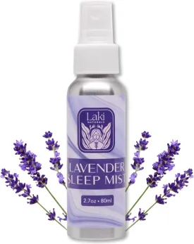 Laki Naturals Lavender Sleep Mist (2.7oz) | Hydrosol Body Spray w/Essential Oil | Natural Sleep Aid to Relax, Soothe and Calm The Mind & Senses