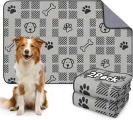 LOOBANI Washable Pee Pads for Dogs: 2 Pack 24"x36" Washable Puppy Pads, Reusable Pee Pads Waterproof Leakproof and Non-Slip Whelping Pads & Potty Training Pad for Floor, Dog Playpen,Crate, Light Brown