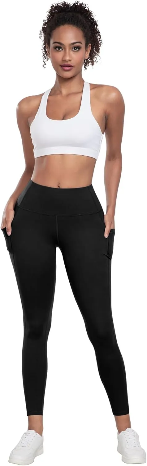 LZYVOO Leggings with Pockets for Women, 6 Packs Soft High Waisted Tummy Control Workout Yoga Pants