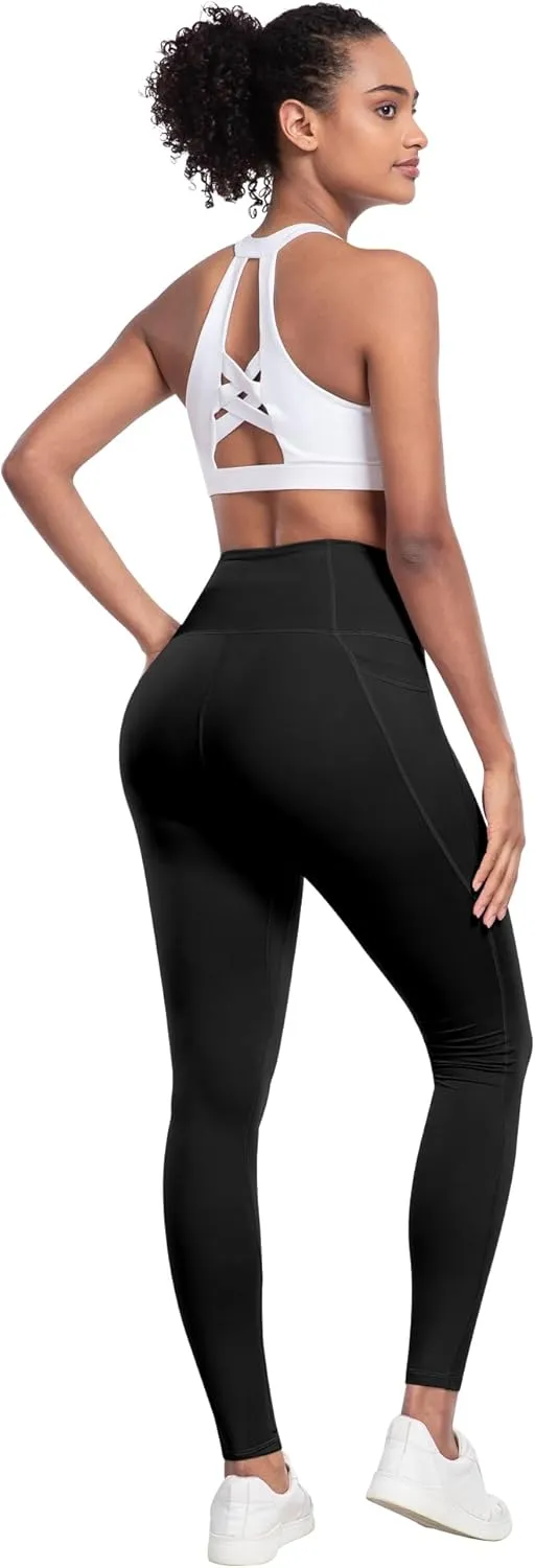 LZYVOO Leggings with Pockets for Women, 6 Packs Soft High Waisted Tummy Control Workout Yoga Pants