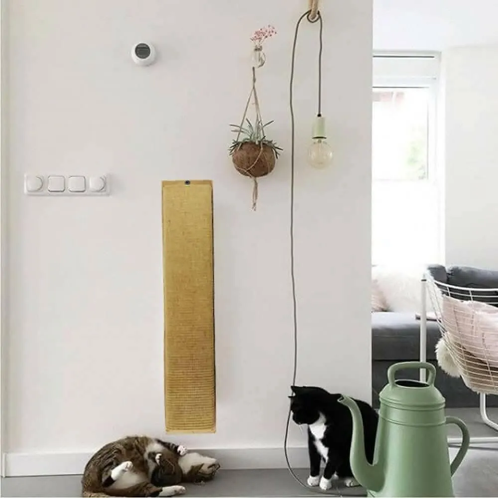 Mats Avenue Cat Scratching Post Made of Soft Jute Hanging Type 10.5x60 CM Large Brown with Screw for Hanging
