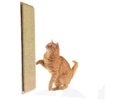 Mats Avenue Cat Scratching Post Made of Soft Jute Hanging Type 10.5x60 CM Large Brown with Screw for Hanging