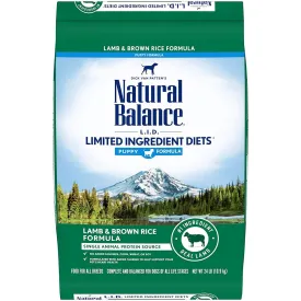 Natural Balance L.I.D. Puppy Lamb & Brown Rice Dry Dog Food 24lb