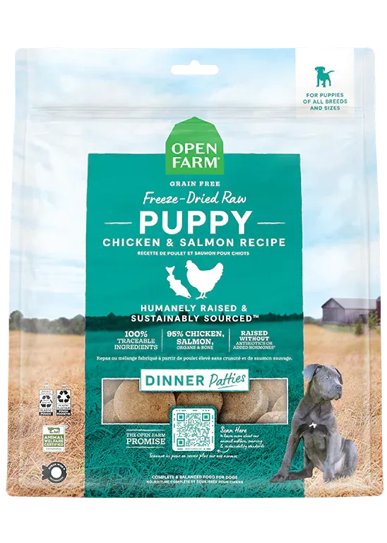 Open Farm - Freeze Dried Raw Dog Food - Puppy Chicken & Salmon Patties