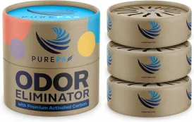 PUREPAX Deodorizer for Fridge, Freezer, and Lockers  More Effective Than Baking Soda  Compact Activated Charcoal Odor Eliminator (3 Count)