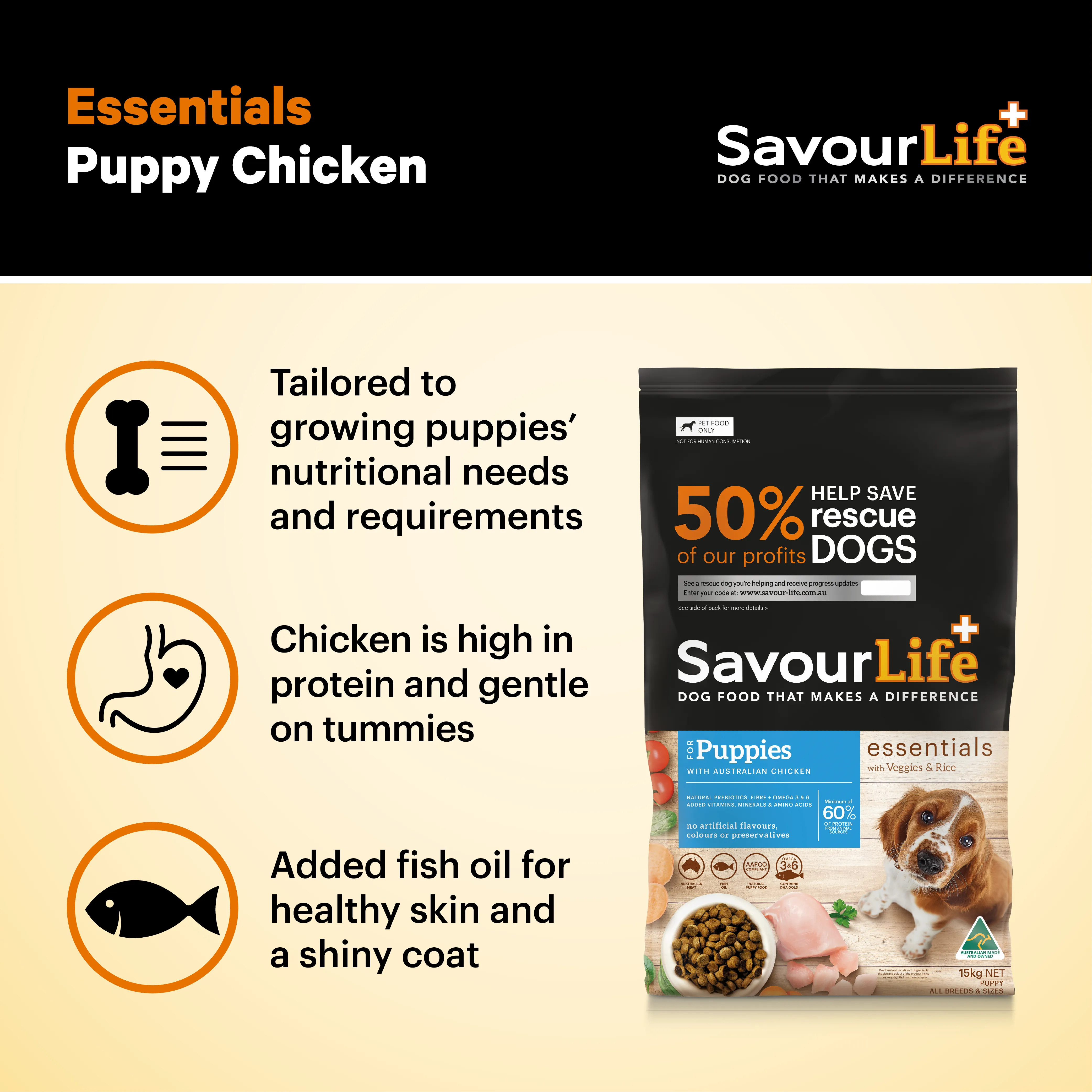 SavourLife - Essentials Chicken Puppy Dry Food (3kg)