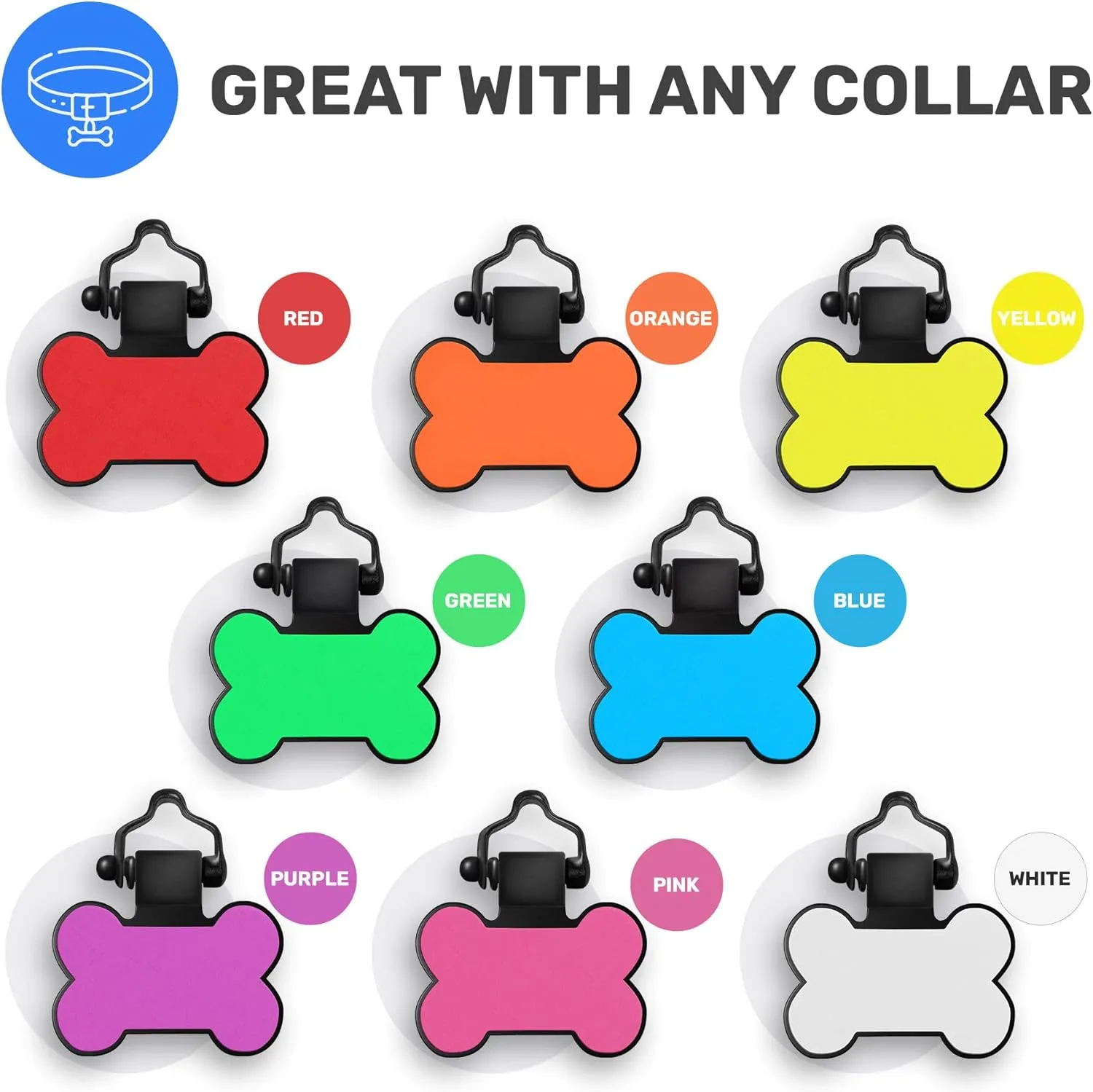 SiliDog - The Original Silicone Silent Dog Tag - Personalized Engraved Soundless Pet ID - As Seen On Shark Tank - Durable - Never Fades - Bone - Yellow