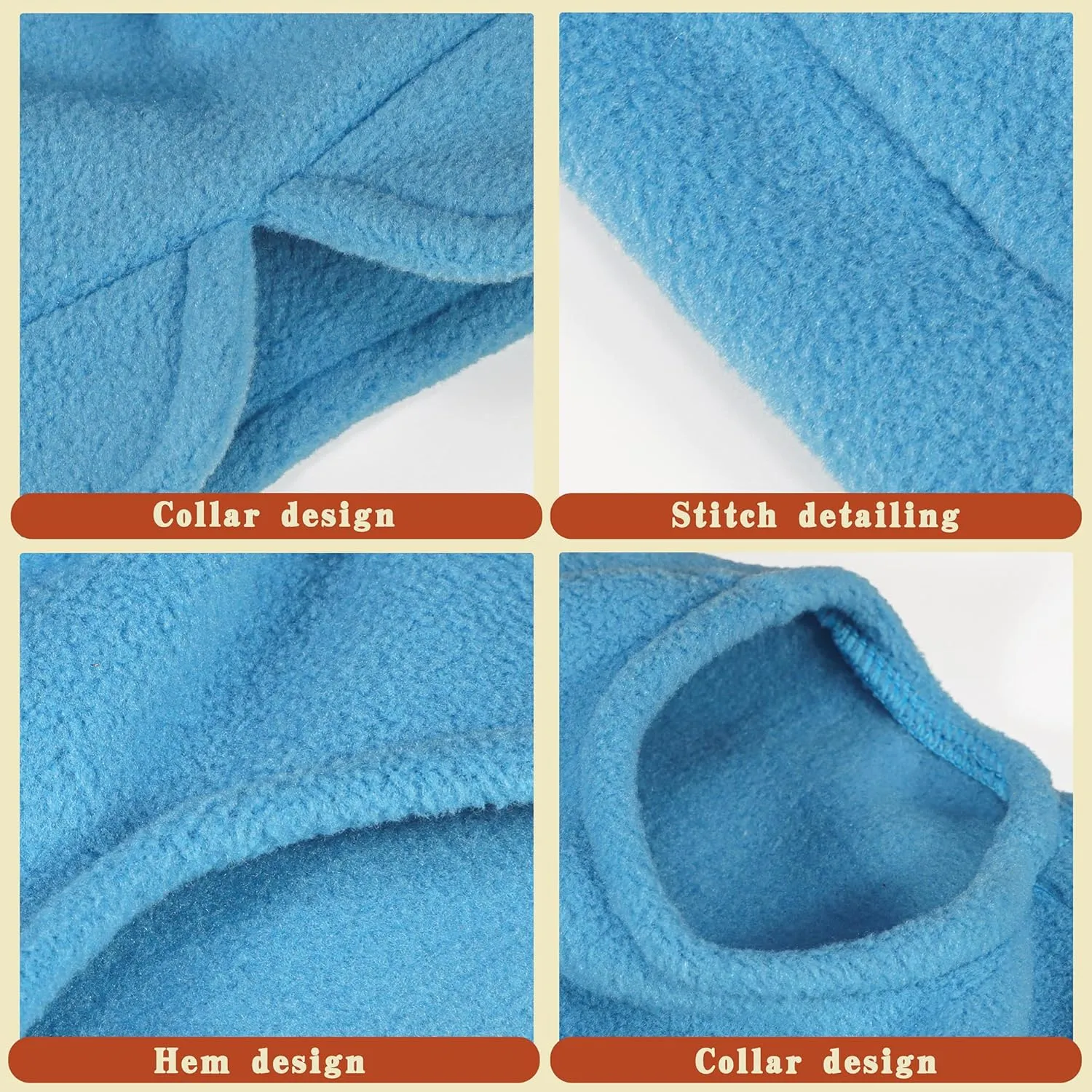 Sleeveless Pullover Fleece Vest for Small Dogs: Cozy Polyester Dog Jacket, Tank Top Sweater with Leash Ring and Armholes C Soft, Warm, and Easy-to-Wear Design for Everyday Comfort Lake Blue M