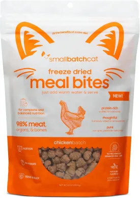 smallbatch Pets Cat Freeze Dried Meal Bites, Premium Raw Cat Food, Chicken Recipe, 10 oz, Humanely Sourced Meat and Made in The USA