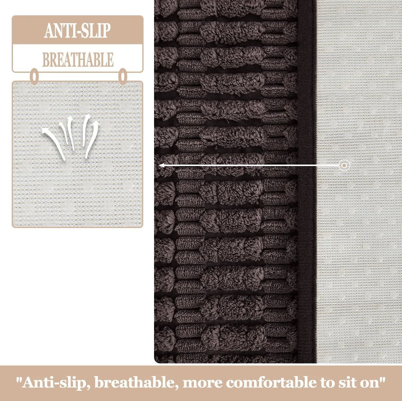 Sofa Armrest Cover Couch Arm Cover Armchair Covers, 2pcs Anti-Slip Couch Arm Protectors Sofa Arm Covers (Coffee, 18x22x2pcs)