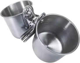 Texsens Bird Feeding Cups - Parrot Food Dish Stainless Steel Parrot Feeders Water Cage Bowls with Clamp Holder for Parakeet African Greys Conure Cockatiels Budgies Chinchilla Small Animal