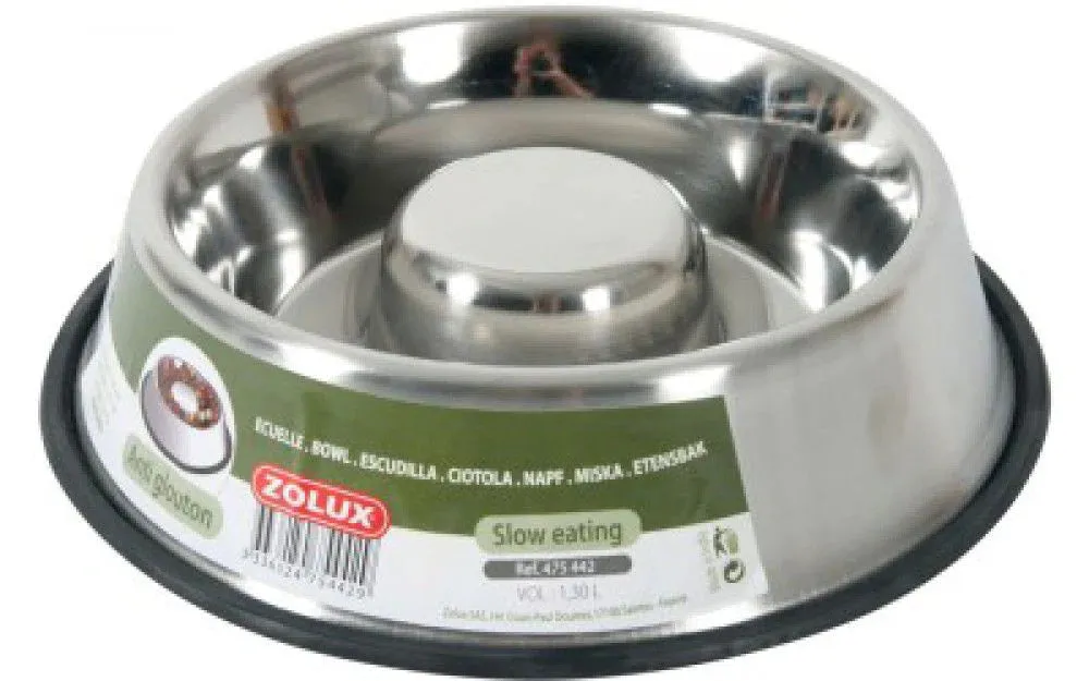 ZOLUX STAINLESS STEEL BOWL 0,70 LT - SLOW MEAL